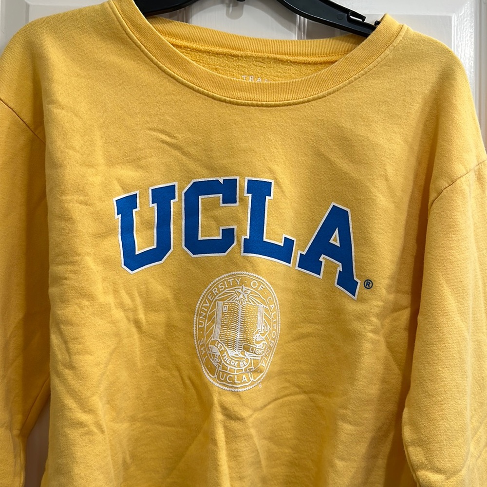UCLA raw hem, cropped, crewneck sweater/shirt